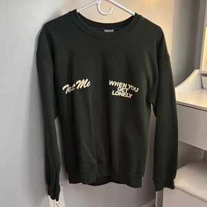 LONELY GHOST Dark Green Crewneck